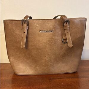 Montana West Tan Tote Bag Classic Design & Zipper Closure